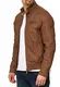 Indicode Herren Germo Lederjacke aus 100% Lammleder mit Biker-Kragen & 6 Taschen   Echtleder Jacke Wasserabweisende Herrenjacke Übergangsjacke Freizeitjacke Bikerjacke f. Männer Camel M
