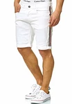 Indicode Herren Fife Jeans Shorts mit 5 Taschen Offwhite