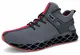 Acreat Herren Laufschuhe Turnschuhe Atmungsaktive Sportschuhe Leichte Running Schuhe Bequeme Fitnessschuhe Casual Sneaker,4 Grau,43 EU