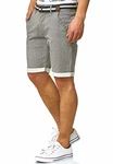 Indicode Herren Bourchier Chino Shorts mit Gürtel Dk Grau