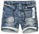 Sublevel Herren Sweat Jeans Shorts Kurze Hose Bermuda Sommer Sweathose Slim [B588-Mittelblau-Washed-W32]