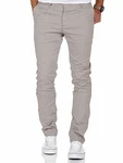 Amaci&Sons Herren Slim Fit Chino Hose Jeans 7100 Hellgrau