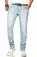 A. Salvarini Designer Herren Jeans Hose Basic Stretch Jeanshose Regular Slim [AS-170M1-Hellblau Washed-W32 L32]