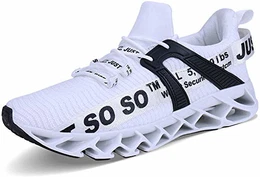 Acreat Herren Laufschuhe Turnschuhe Atmungsaktive Sportschuhe Leichte Running Schuhe Bequeme Fitnessschuhe Casual Sneaker,1 1weiß,43 EU