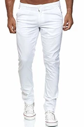 Herren Chino Hose Slim Fit Stretch Chunkyrayan MEL009-Weiß-29/30