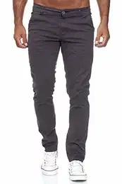 Herren Chino Hose Regular Slim Fit Stretch Chunkyrayan MEL009-Anthrazit-31/32