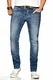 A. Salvarini Designer Herren Jeans Hose Basic Stretch Jeanshose Regular Slim [AS-173M1-Blau-W32 L32]
