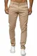 Elara Herren Chino Hose Regular Slim Fit Stretch Chunkyrayan MEL009-Beige-33/30