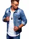 behype. Herren Jeans-Jacke Stretch Destroyed Übergangs-Jacke 55-0109 Mittelblau M