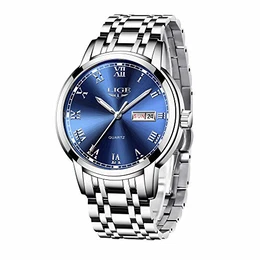 Uhren Herren Mode Edelstahl Wasserdicht Analog Quarzuhr mit Herren Business Kleid Armbanduhr für Herren