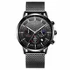 LIGE Herren Uhren Mode wasserdichte Chronograph Sport Quarz Uhr für Mann Business Kleid mit Schwarzem Edelstahlgewebe 9877k …