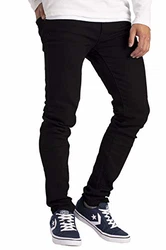 BlauerHafen Herren Slim Fit Jeanshose Super Flex Denim Pants Schwarz