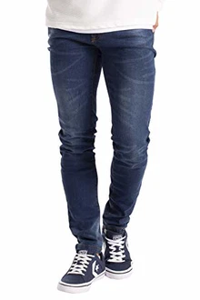 BlauerHafen Herren Slim Fit Jeanshose Super Flex Denim Pants Dunkelblau