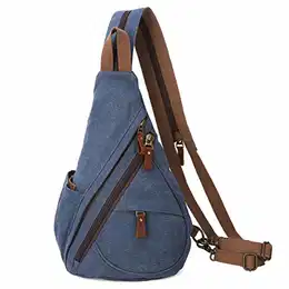 Canvas Sling Bag Rucksack Damen und Herren – Schulterrucksack Umhängetasche Crossbag Verstellbarem Schultergurt Perfekt für Outdoorsport, Wandern, Radfahren, Bergsteigen, Reisen
