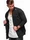 behype. Herren Langarm Destroyed Jeans-Hemd Denim Freizeit-Hemd Shirt 90-8715 Schwarz M