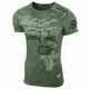 Herren Rundhals Vintage T-Shirt Kurzarm Slim Fit Design Fashion Top Print Shirt 15156-1, Größe:XL, Farbe:Khaki_1