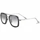 SHEEN KELLY Qualità Eccellente Luxus Retro Sonnenbrille Square Flight Brille Gold Metallrahmen für Herren Tony Stark Sonnenbrille Derselbe Absatz Transparente Linse Farbverlauf Grau