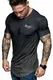 REPUBLIX Oversize Herren Crew Neck Body-Fit Waterfall Design Shirt Sommer T-Shirt Rundhals-Ausschnitt R-0037 Schwarz/Olive L
