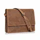 DONBOLSO Barcelona Messenger Bag Leder I Umhängetasche für Laptop I Aktentasche für Notebook I Tasche für Damen und Herren (Braun)