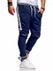 behype. Herren Lange Trainingshose Jogging-Hose Sport-Hose Kontrast-Stripes 60-3171 Navy-Weiß M