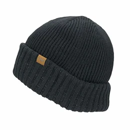 SealSkinz Unisex Waterproof Cold Weather Roll Cuff Beanie, Black, S-M
