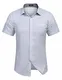 COOFANDY Herren Hemd Kurzarm Langarm Leinenhemd aus Baumwollmischung Kariert Sommer Freizeit Men´s Shirt (M, Hell Grau)
