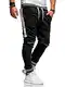 behype. Herren Lange Trainingshose Jogging-Hose Sport-Hose Kontrast-Stripes 60-3171 (M, Schwarz-Weiß)