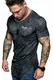 REPUBLIX Oversize Herren Crew Neck Body-Fit Marble Design Shirt Sommer T-Shirt Rundhals-Ausschnitt R-0034 Schwarz M