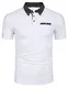COOFANDY Weißes Poloshirts Herren Basic Kurzarm Polo Hemden mit Brusttasche M
