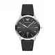 Emporio Armani Uhr für Herren , DreizeigerDatumswerk, 43mm Silbernes Edelstahlgehäuse mit Lederarmband, AR11193, Grau