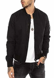 Herren Jacke Übergangsjacke Bomberjacke Collegejacke Basic Schwarz XL