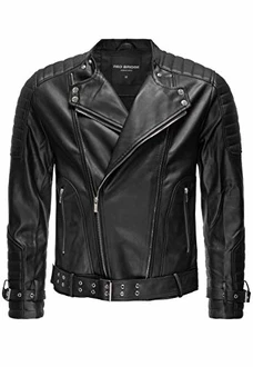 Red Bridge Herren Jacke Bikerjacke Classic Biker Vintage Cut mit Gürtel (M6072)