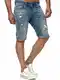 Red Bridge Herren Jeans Shorts Kurze Hose Denim Bermuda Stretch Capri Wrecking Elastisch M4848 Blau W32