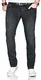 A. Salvarini Herren Stretch Jeans Hose Basic Slim Fit Pants [AS-165-Schwarz-W30 L32]