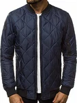 OZONEE Herren Übergangsjacke Jacke Übergang Herbst Bomberjacke Stehkragen Kapuze Steppjacke Leichte Outdoor Puffer Jacket Gepolstert (777) dunkelblau (777/881K)
