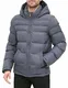 Tommy Hilfiger Herren Hooded Puffer Jacket Daunenalternativer Mantel, Dunkelgrau, M