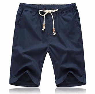 Tansozer Kurze Hosen Herren Shorts mit Gummizug Taschen Blau