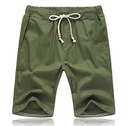 Tansozer Kurze Hosen Herren Shorts mit Gummizug Taschen Army Green