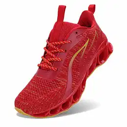 Herren Fitness Laufschuhe Atmungsaktiv Rutschfeste Mode Sneaker Sportschuhe, ,, E-rot, 47 EU