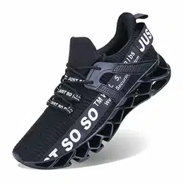 Herren Sneaker Herren Laufschuhe Leichte Klinge Fitness Straße Wanderschuhe Atmungsaktiv rutschfeste Mode Lässig Sneaker (2 Schwarz,Größe 41 EU/255 CN)