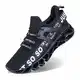 JSLEAP Herren Sneaker Herren Laufschuhe Leichte Klinge Fitness Straße Wanderschuhe Atmungsaktiv rutschfeste Mode Lässig Sneaker (2 Schwarz,Größe 41 EU/255 CN)