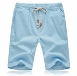Tansozer Kurze Hosen Herren Shorts mit Gummizug Taschen Hellblau
