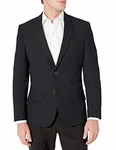 Amazon Essentials Herren Schmal Geschnittener Stretch-Blazer mit Langen Ärmeln und Knopfleiste vorne Schwarz (60)
