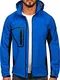 BOLF Herren Softshelljacke Übergangsjacke Regenjacke Funktionsjacke Winddicht Wasserdicht Sportjacke Trekkingjacke Atmungsaktiv Kapuze Freizeit Outdoor FREESTEP T019 Blau M [4D4]