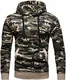 Crone Carlo Basic Herren Fleece-Hoodie Kapuzenpullover Sweatjacke aus 100% Baumwolle Vegan (M, Light Camouflage)
