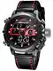 MEGALITH Herren Uhren Männer Militär Digitaluhr Sport Chronograph LED Wasserdicht Großes Braun Leder Armbanduhren Mann Multifunktions Digital Analog Wecker Datum Modisch Uhr