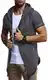 Leif Nelson Herren Sommer Jacke mit Kapuze Sweatjacke T-Shirt Slim Fit Basic Baumwolle-Anteil Basic Männer Kapuzenjacke Kapuzenshirt Hoodie-Sweater Kurzarm lang LN8301 Anthrazit Medium