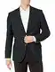 Amazon Essentials Herren Klassischer Stretch-Blazer mit Langen Ärmeln und Knopfleiste vorne, Schwarz, 50