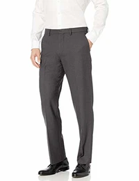 Herren Knitterfeste Stretch-Hose, Klassische Passform, Dunkelgrau, 28W / 28L