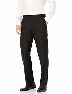 Amazon Essentials Herren Knitterfeste Stretch-Hose Klassische Passform Schwarz